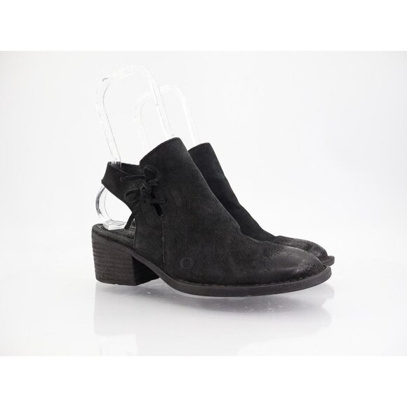 Born Women's Monikah Boot Size 7 Black Suede Bootie Slingback Heel Boho Comfy - Picture 1 of 11